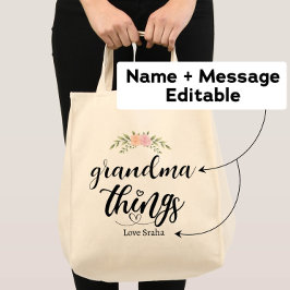 Bolso De Tela Abuela Cosas Personalizado Regalo floral de los ni