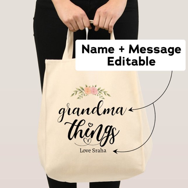 Bolso De Tela Abuela Cosas Personalizado Regalo floral de los ni (Subido por el creador)