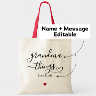Bolso De Tela Abuela Cosas regalo Personalizado de los nietos
