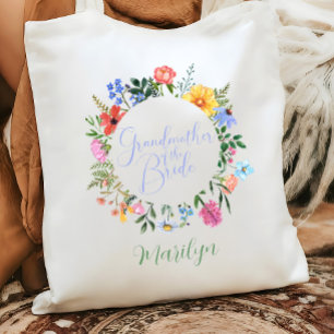 Bolso De Tela Abuela de flor silvestre del Boda de novia