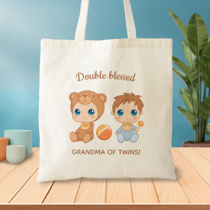 Bolso De Tela Abuela de gemelos bebé traje de salto