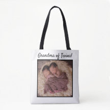 Abuela de gemelos con foto de bebé personalizada