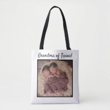 Abuela de gemelos con foto de bebé personalizada