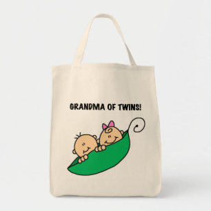 Bolso De Tela Abuela de gemelos con polos y regalos