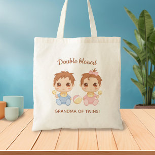 Bolso De Tela Abuela de gemelos, niño bebé y Chica