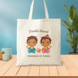 Bolso De Tela Abuela de gemelos, niño bebé y Chica