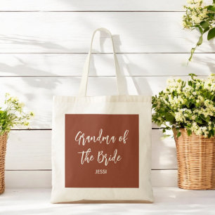 Bolso De Tela Abuela de la novia terracota marrón Tote Bag