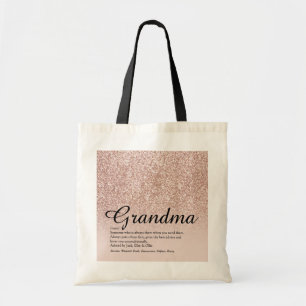 Bolso De Tela Abuela Definición Rosa Dorado Brillante