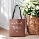 Bolso De Tela Abuela del Boda Bride Terracotta<br><div class="desc">Abuela de la bolsa de té de la Boda de novia en Terracota Marrón y Blanco,  Bien para Bodas,  Partido de las Novias,  Cena ensayista. Vea más productos con este diseño en la colección de abajo.</div>