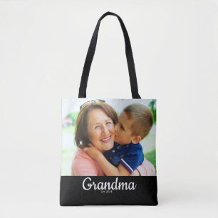 Bolso De Tela Abuela establecida con letra negra