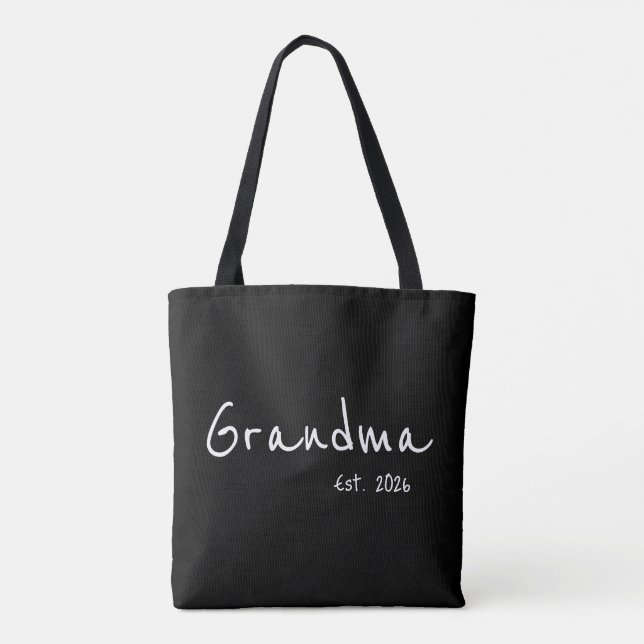Bolso De Tela Abuela establecida escritura en blanco (Reverso)