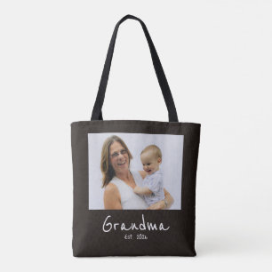 Bolso De Tela Abuela Establecida Foto escritura blanca
