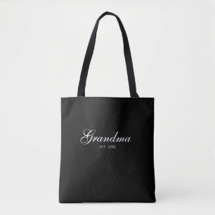 Bolso De Tela Abuela establecida guion elegante negro