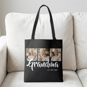 Bolso De Tela Abuela Estableció Escritura Negra 3 Foto