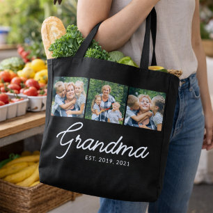 Bolso De Tela Abuela Estableció Escritura Negra 3 Foto