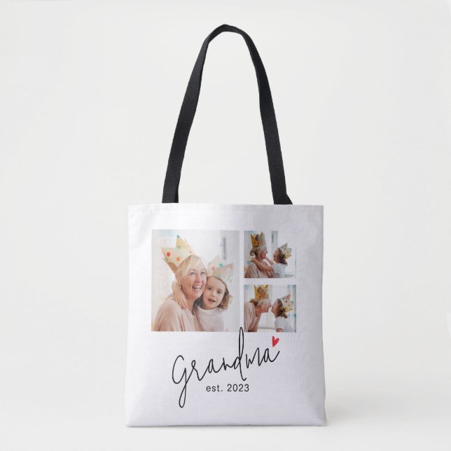 Bolso De Tela Abuela Estableció Guión 3 Foto (Anverso)