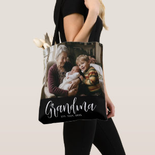 Bolso De Tela Abuela Estableció Guión Negro Foto