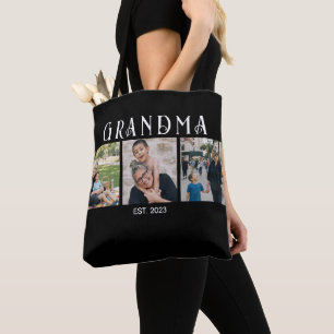 Bolso De Tela Abuela Estableció Negrita Moderna Negra 3 Foto