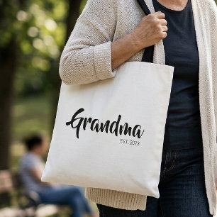 Bolso De Tela Abuela Estableció Regalo de Escritura en Blanco y