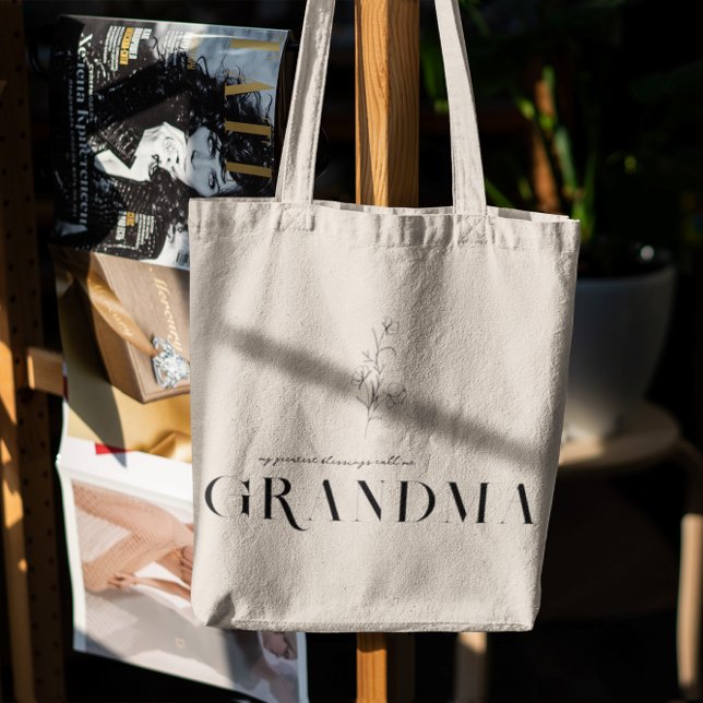 Bolso De Tela Abuela | Moda Boho Lettering & Floral (Subido por el creador)