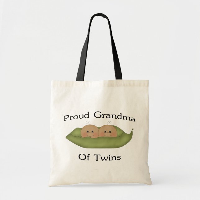Bolso De Tela Abuela orgullosa de gemelos (Frente)