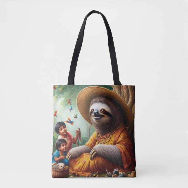 Bolso De Tela Abuela Sloth (Anverso)
