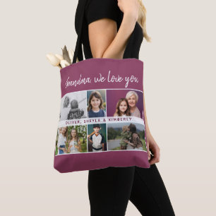 Bolso De Tela Abuela te amamos Nietos 6 Collages de fotos