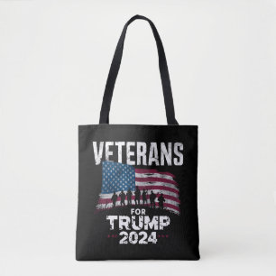 Bolso De Tela Abuelo Papá Veteranos Por Trump 2024 Bandera Ameri