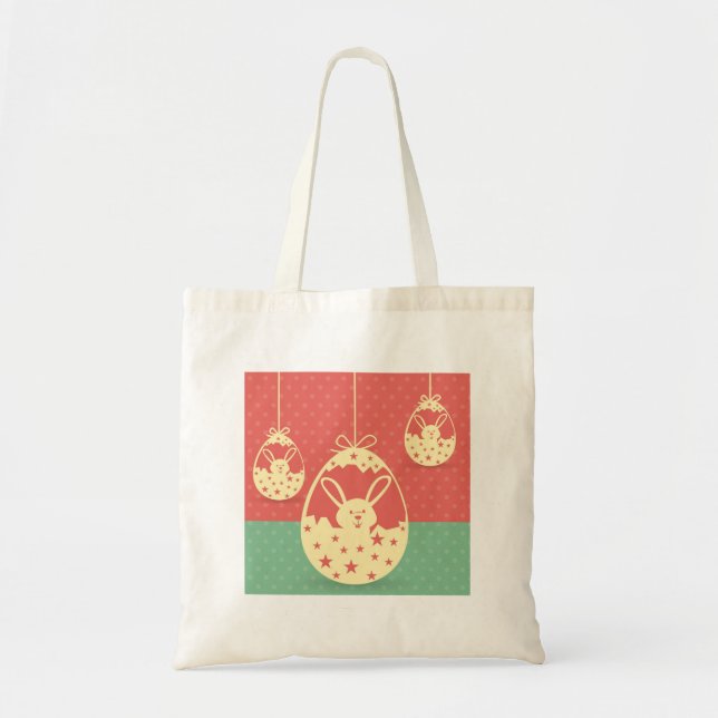 Bolso De Tela Abundancia de Pascua y Huevo de Pascua (Frente)