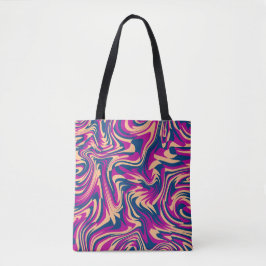 Bolso De Tela Abundantes De Ondas Fluidas De Onda Azul Magenta B