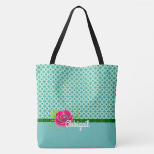 Bolso De Tela Aca Cuta y Patrón Verde Rosa Rosa Rosa Rosa Person