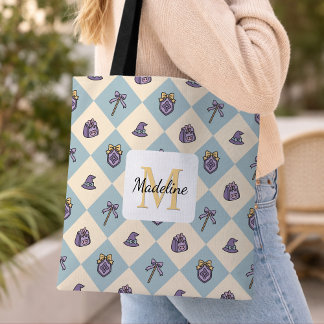 Bolso De Tela Academia de Niña Personalizada Maga Azul