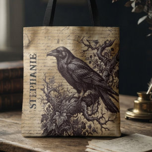 Bolso De Tela Academia Oscura Sepia Manuscrito Cuervo Malhumorad