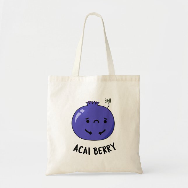 Bolso De Tela Acai Berry Funny Fruit Pun (Frente)