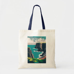 Bolso De Tela Acantilados de Moher Ireland Travel Art Vintage