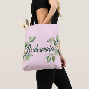 Bolso De Tela Accentado Jardín de Hoja Verde de Dama de Honor 