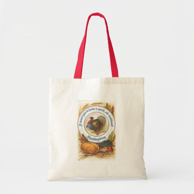 Bolso De Tela Acción de gracias pasada de moda (Frente)
