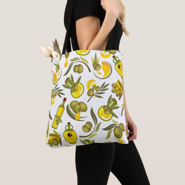 Bolso De Tela Aceite de Oliva Amarillo  (Detalle)