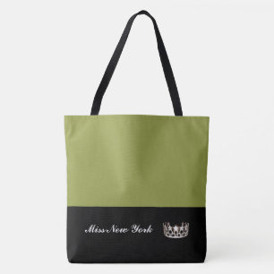 Bolso De Tela Aceituna de plata del Bolso-LRGE del tote de la