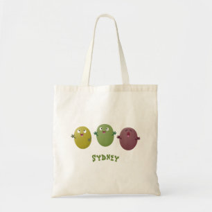 Bolso De Tela Aceitunas alegres y lindas cantando personalizado