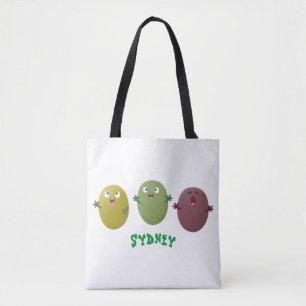 Bolso De Tela Aceitunas alegres y lindas cantando personalizado
