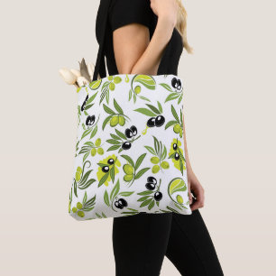 Bolso De Tela Aceitunas Negras y Verdes