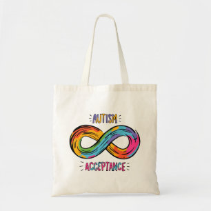 Bolso De Tela Aceptación de autismo Símbolo de infinito arcoiris