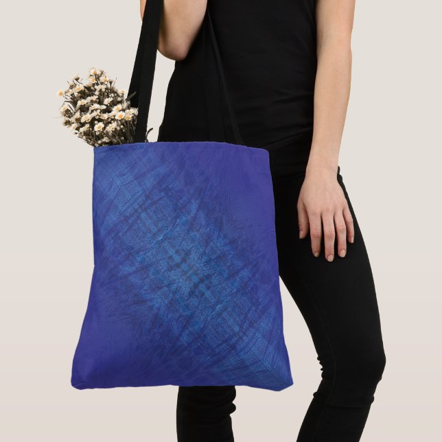 Bolso De Tela Aceptación | Patrón Shibori Violeta Azul Índigo (Detalle)