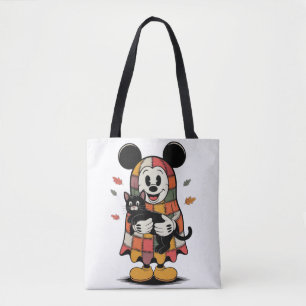 Bolso De Tela Acogedor ratón y gato otoñales