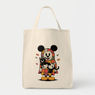 Bolso De Tela Acogedor ratón y gato otoñales