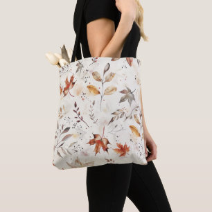 Bolso De Tela Acogedora impresión botánica en otoño