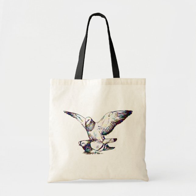 Bolso De Tela Acoplamiento de las palomas (Frente)