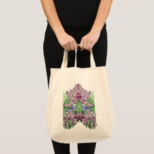 Bolso De Tela Acornados de flores de las aves de arte folclórico