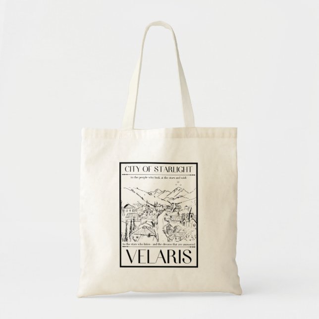 Bolso De Tela ACOTAR Velaris Ciudad de las estrellas (Frente)
